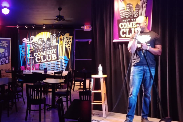 Comedian on stage at Fort Wayne Comedy Club